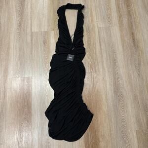 Khy plunging ruched midi dress